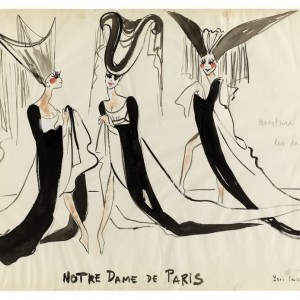Yves Saint Laurent, Croquis de costumes, Notre-Dame de Paris, 1965