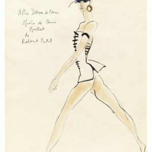 Yves Saint Laurent, Croquis de costumes, Notre-Dame de Paris, 1965